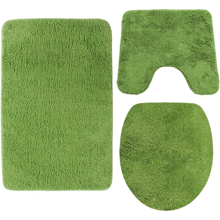 NYVI Badematte Badematten Set 3 teilig NYVISpa Lasalle Badezimmerteppich Set, Höhe 20 mm, Polyester, Badematte 50x80 + WC Vorleger mit Ausschnitt 45x50 + WC Deckelbezug – Bild 5