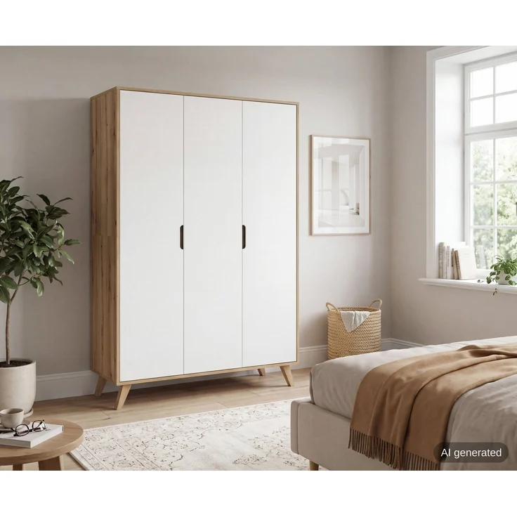 OTTO home Kleiderschrank TALVINNA, Schlafzimmerschrank,Garderobenschrank,Schrank,Dielenschrank (OTTO HOME TOPSELLER) 3-türig, Breite 120cm, 1 Kleiderstange, 2 feste & 2 variable Böden – Bild 2