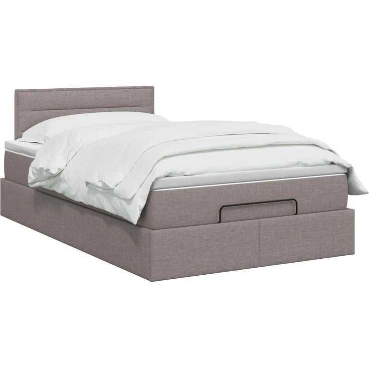 vidaXL Ottoman Bett mit Matratze mit Kopfteil Taupe 120 x 190 cm Stoff 3456230 – Bild 3