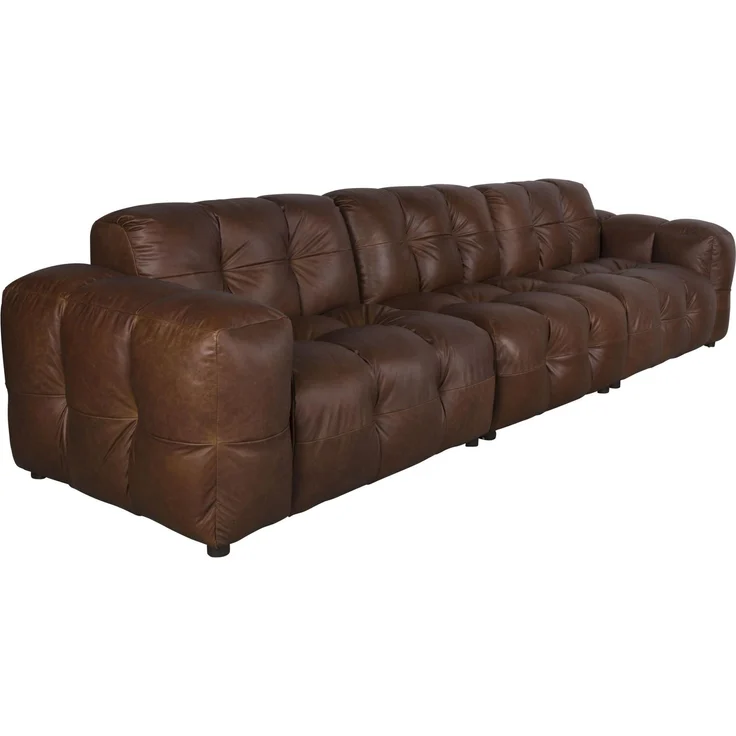 HACKMAN 4,5-Sitzer Sofa Echtleder dunkelbraun von DUTCHBONE – Bild 1
