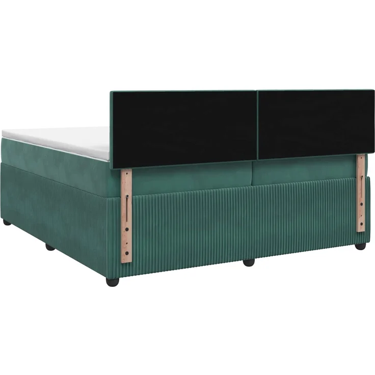 vidaXL Boxspringbett mit Matratze Dunkelgrün 200 x 200 cm Samt 3453212 – Bild 9