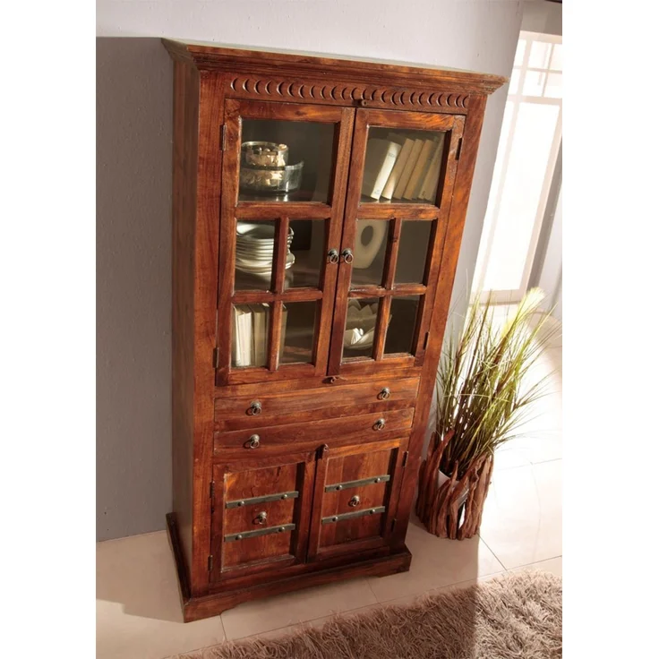 Vitrine Akazie 94x50x195 nougat lackiert OXFORD #452 – Bild 2