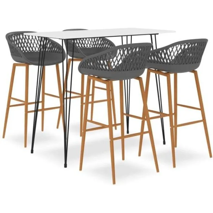 5-tlg. Bar-Set Weiß und Grau [3057408]