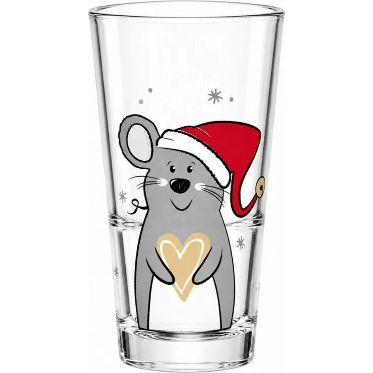 LEONARDO Longdrinkglas Leonardo Trinkglas Becher Weihnachtsmaus (330ml)