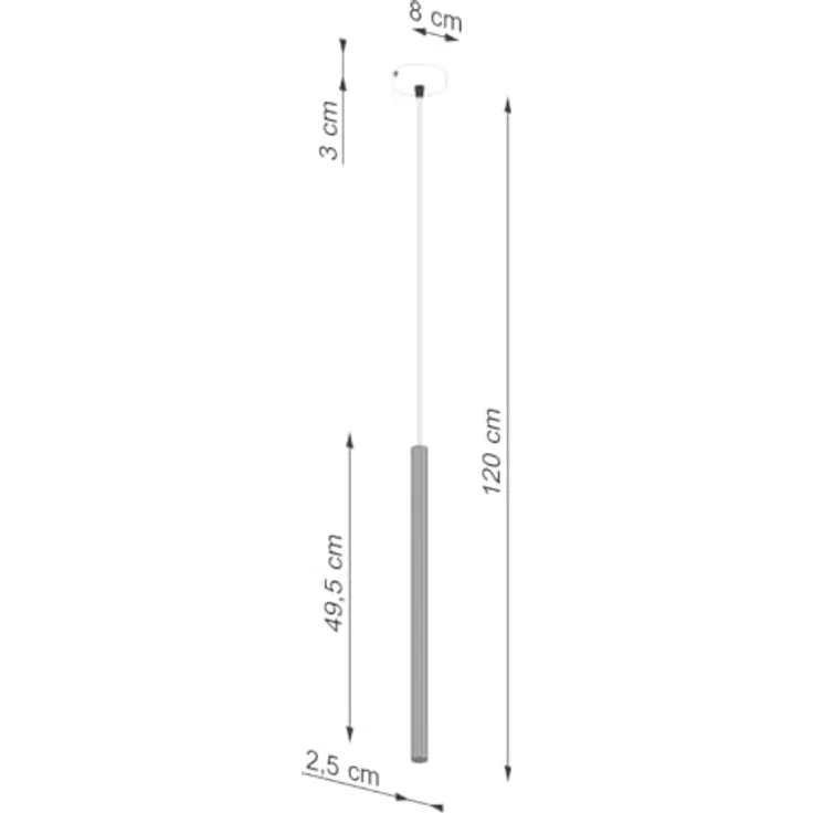 Sollux Lighting Pendelleuchte Arche 1, schwarze Pendelleuchte mit modernem Design und geripptem Stahlrohr, 120 cm Höhe – Bild 3