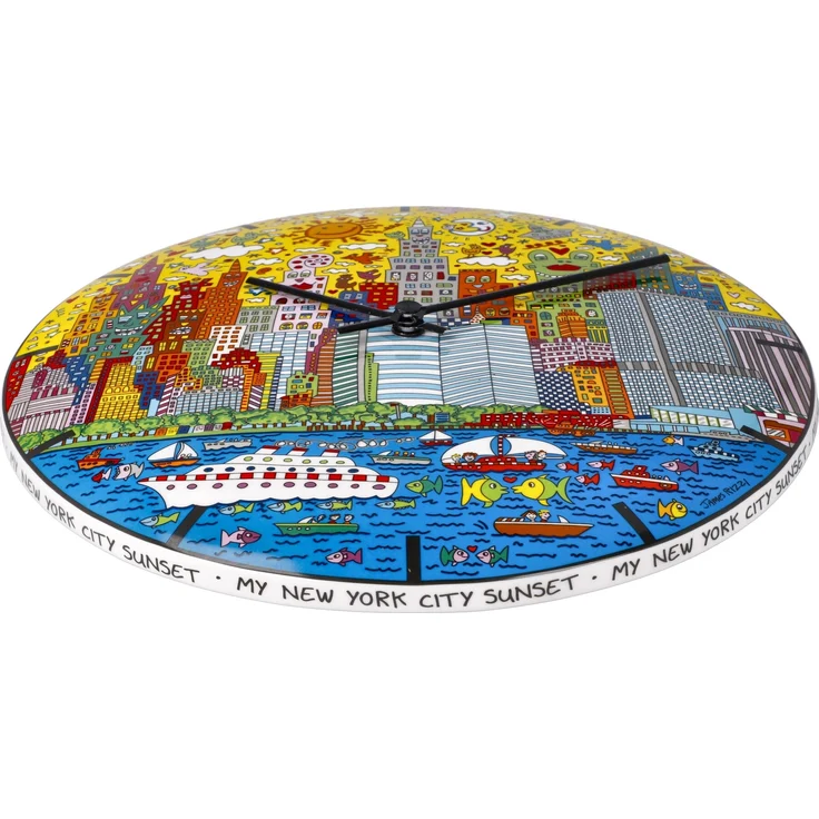 Goebel / James Rizzi My New York City Sunset,Wanduhr,31,0cm x 31,0cm x 5,0cm / Porzellan / 31,0cm x 31,0cm x 5,0cm – Bild 2