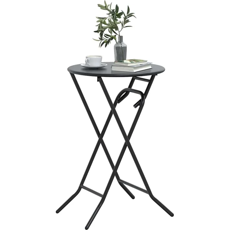 Gartentisch, Balkontisch, Esstisch Anthrazit 50 x 50 x 72 cm Metall – Bild 3