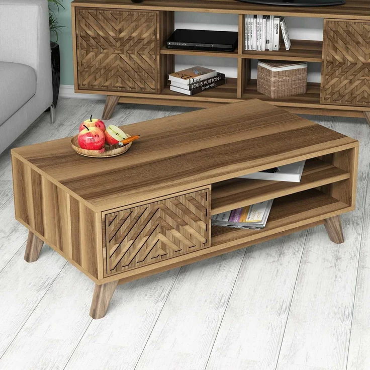 Skye Decor 'Inci - Walnut' Couchtisch, Walnuss, 105 x 38,2 x 60 cm – Bild 3