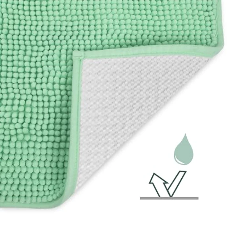 Beautissu Badematte Badezimmerteppich BeauMare WR rutschfest 80x50 cm Hellgrün – Bild 6