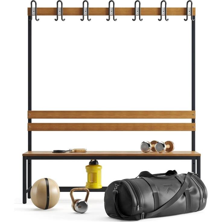 Garderobenbank einseitig mit Schuhrost 150 cm anthrazit – Bild 4