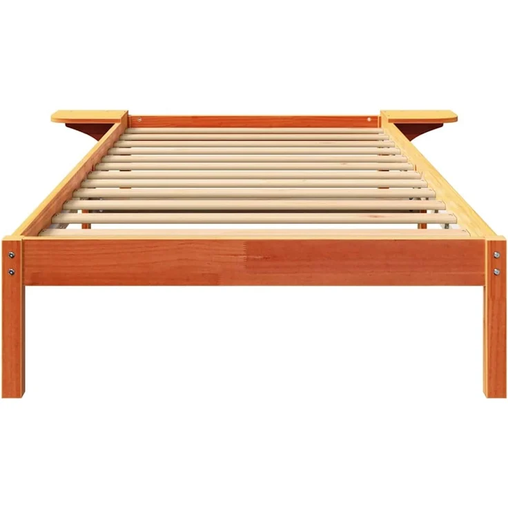vidaXL Bettrahmen Wachsbraun 90 x 200 cm Massives Kiefernholz 873207 – Bild 5