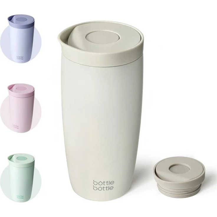 BOTTLE BOTTLE Thermobecher Premium Isolierbecher aus Edelstahl, 500ml, auslaufsicher, 1-tlg, Edelstahl, Quick-Press-Verschluss, doppelwandig, hält Getränke lange heiß & kalt – Bild 1