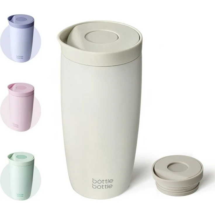 BOTTLE BOTTLE Thermobecher Premium Isolierbecher aus Edelstahl, 500ml, auslaufsicher, 1-tlg, Edelstahl, Quick-Press-Verschluss, doppelwandig, hält Getränke lange heiß & kalt