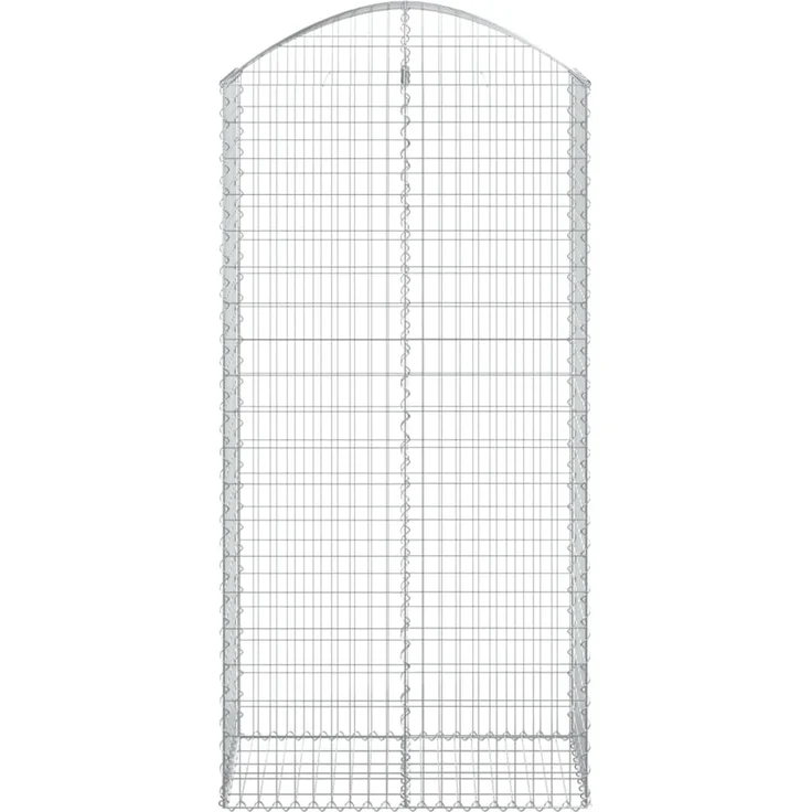 vidaXL Gabione mit Hochbogen 100x50x200/220 cm Verzinktes Eisen 153440 – Bild 3