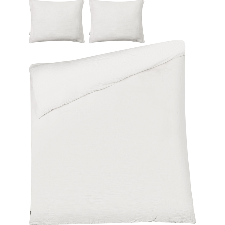 Bettwäsche-Set SUMNER Musselin 150x200 cm Cremeweiß – Bild 4
