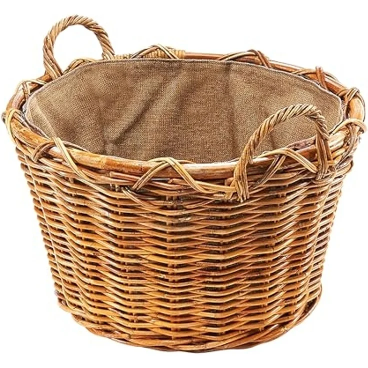 Kobolo Kaminholzkorb Holzkorb Rattan Lacak mit abnehmbarem Leinenstoff – Bild 4