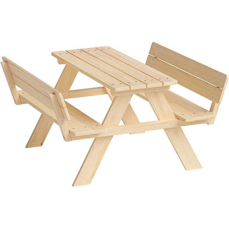 Bellabino 'Inny' Sitzgarnitur für Kinder mit Lehne, Kiefer massiv, natur unbehandelt, 50x102x89 cm, Kindersitzgarnitur für 4 Personen, ab 2 Jahren – Bild 10