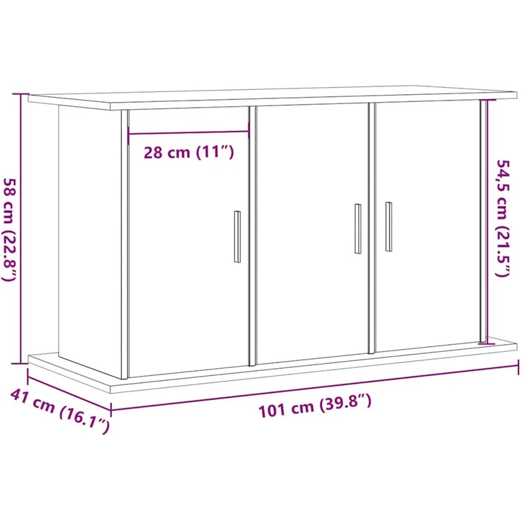 vidaXL Aquarienständer aus Holzwerkstoff in Artisan-Eiche, 101 x 41 x 58 cm – Bild 10