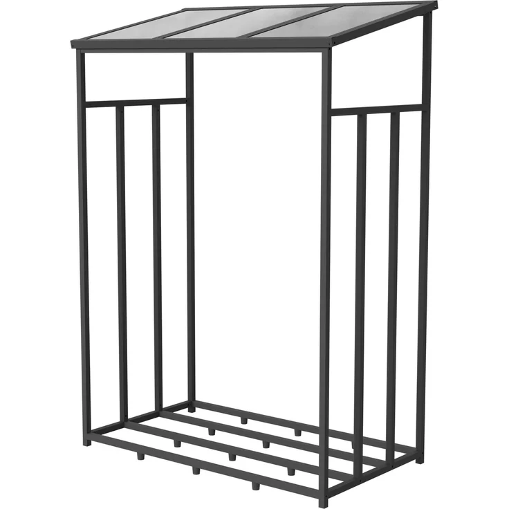 GFP Primeyard Kaminholzregal Metall 130x72x185 cm Brennholzregal grau – Bild 1