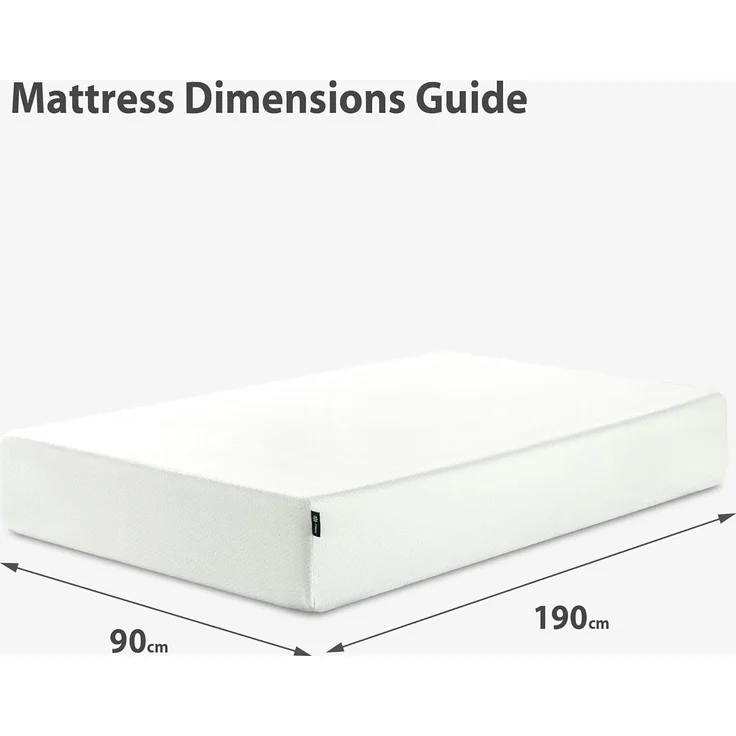 Zinus Einzelbett-Matratze, Memory-Schaum, 90 x 190 cm, Höhe 20 cm, mittlere Festigkeit, hautfreundlich, orthopädisch, Komfortschaum, grüner Tee, entworfen in Großbritannien – Bild 2