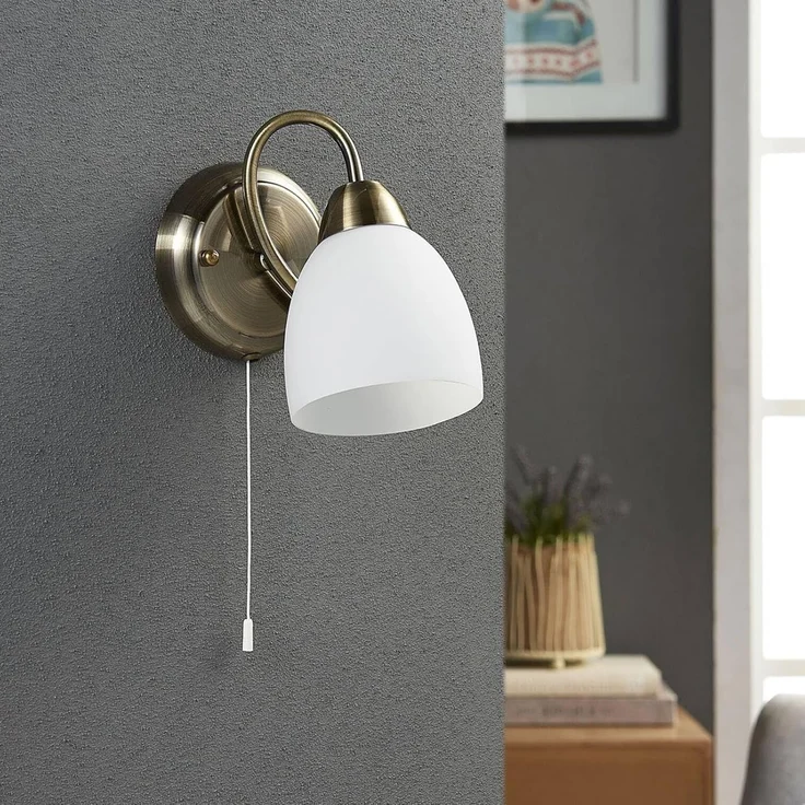 Lindby Wandleuchte Mael, Glas Bronze IP20, 1 x 40 W – Bild 3