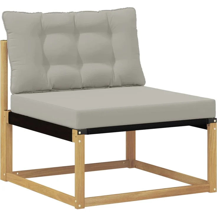 vidaXL Outdoor-Sofagarnitur Massives Akazienholz und Textilene Weiß 3439057 – Bild 4