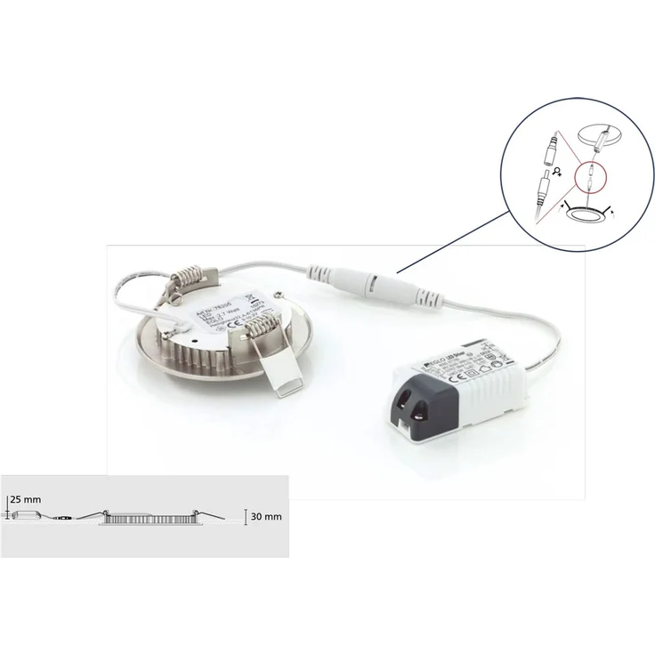 Eglo 94733 3 Stk. LED Einbauleuchte FUEVA 1 weiß, 3x2,7W 85x85 mm 3000K – Bild 3