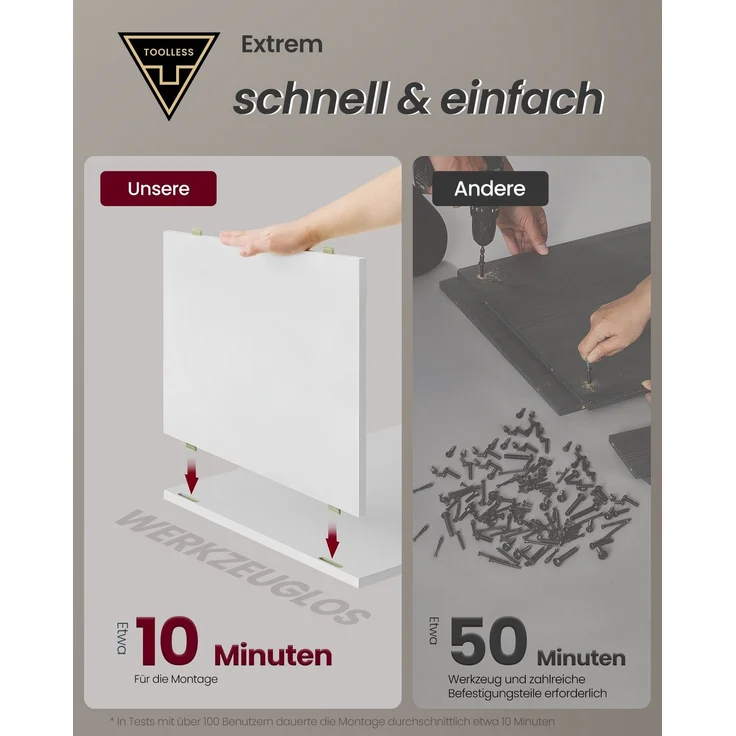 VASAGLE Nachttisch (2-St), werkzeuglose Montage,Beistelltisch,Nachtschrank 2er set – Bild 3