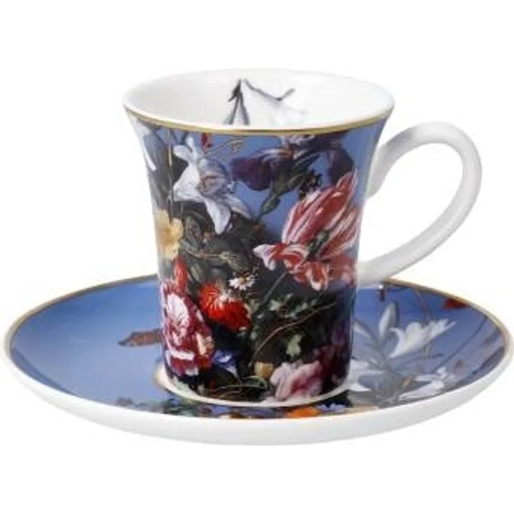Goebel Espressotasse Jan Davidsz de Heem - Sommerblumen, mit Untertasse, Artis Orbis, Fine Bone China, Bunt, 100 ml, 67061601