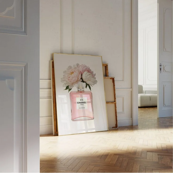 JUSTGOODMOOD Poster Premium ® Coco Chanel Poster · Coco Pink Parfüm Flacon · ohne Rahmen, (1 St) – Bild 3