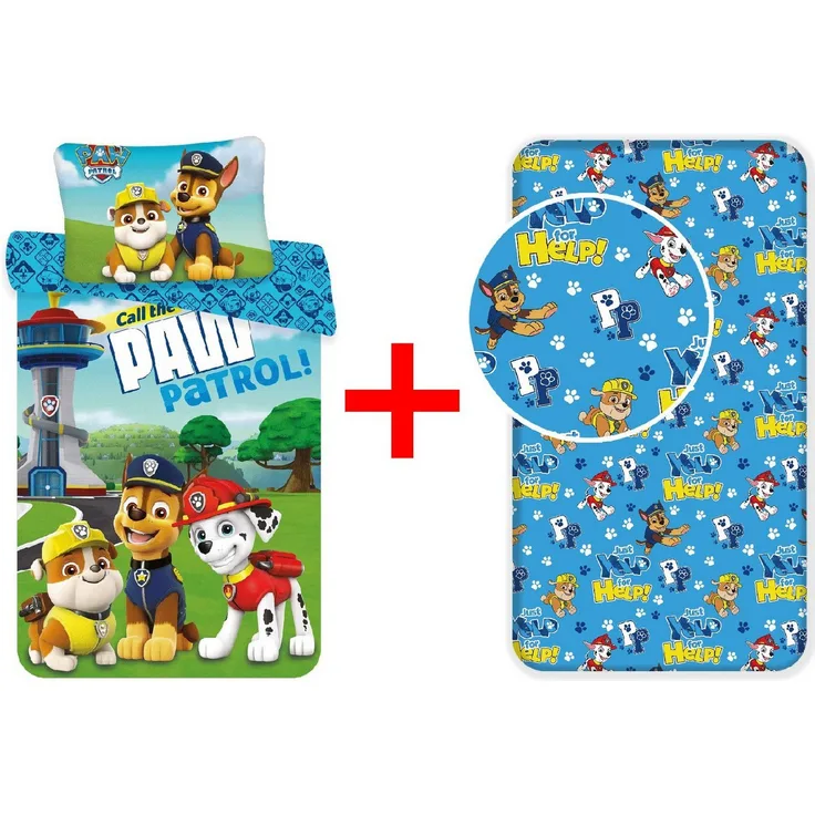 PAW PATROL Kinderbettwäsche Paw Patrol, 100% Baumwolle, 2 teilig
