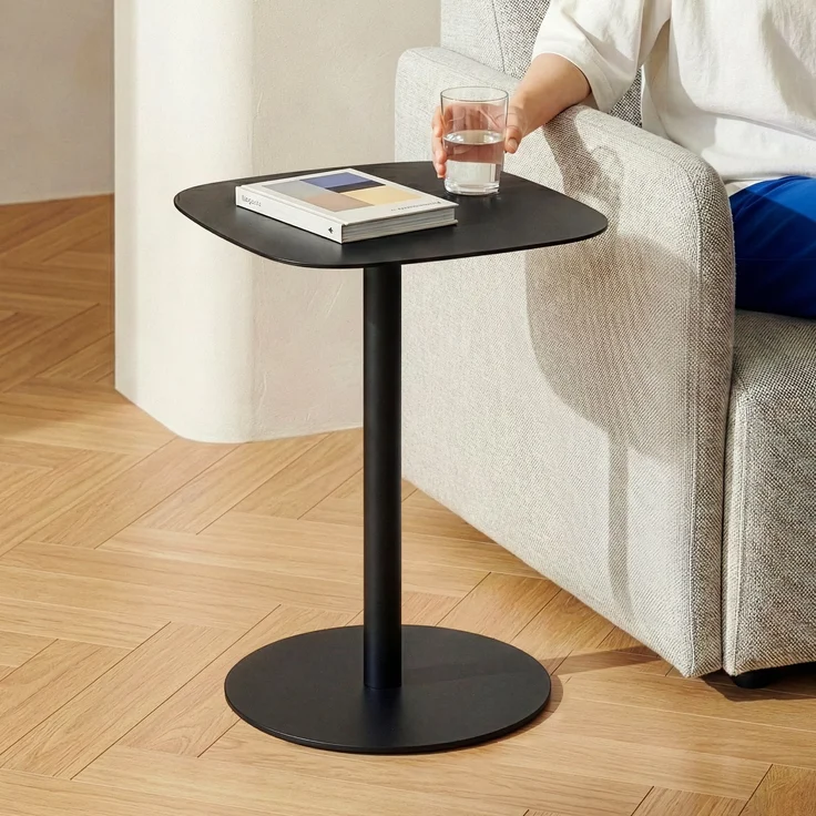 Beistelltisch Nastätten 50x40x40 cm Schwarz [en. casa] – Bild 1