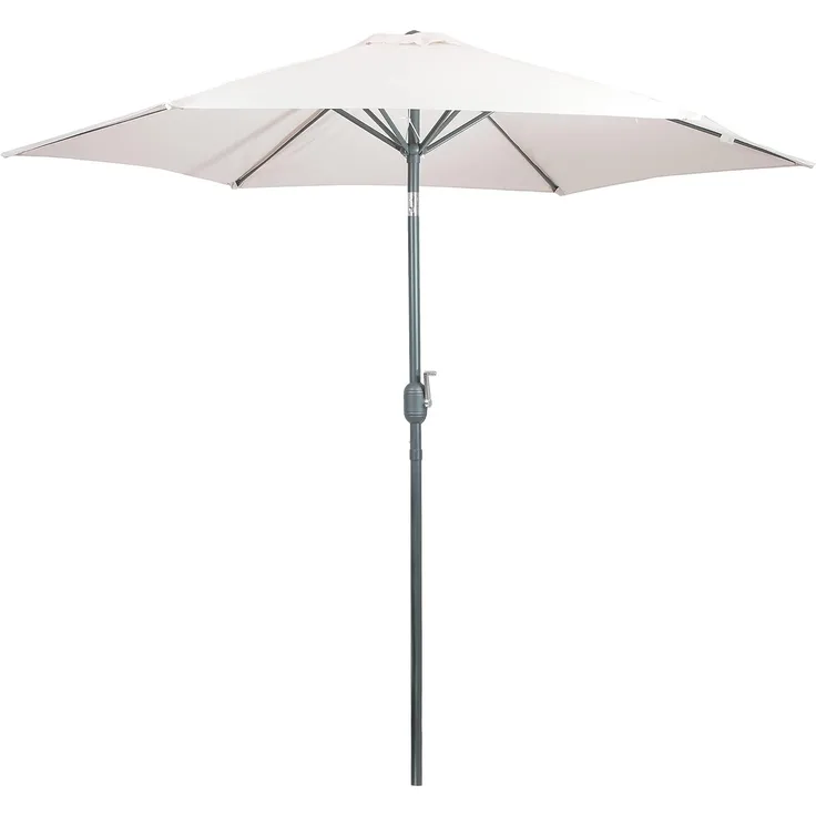 greenmotion Sonnenschirm mit UV-Schutz 50+ - Balkonschirm Ecru beige - Gartenschirm knickbar - Terrassenschirm 270 cm Durchmesser - Outdoor Schirm für Balkon, Terrasse & Garten