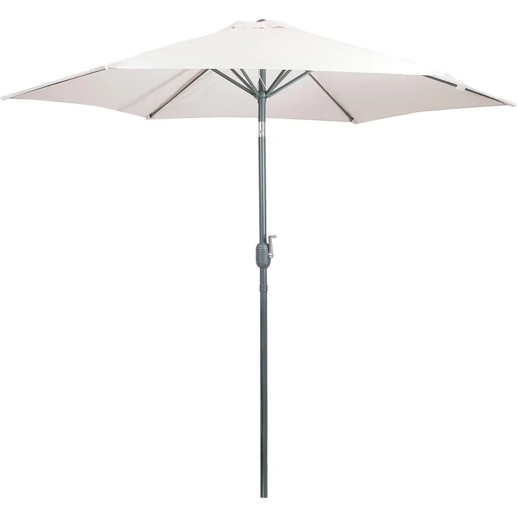 greenmotion Sonnenschirm mit UV-Schutz 50+ - Balkonschirm Ecru beige - Gartenschirm knickbar - Terrassenschirm 270 cm Durchmesser - Outdoor Schirm für Balkon, Terrasse & Garten