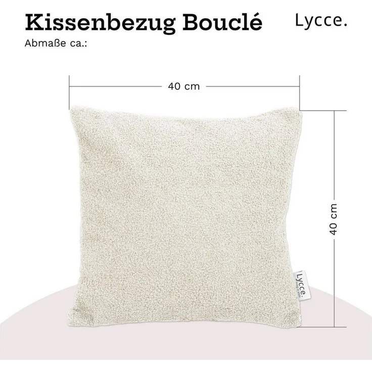Lycce Dekokissen Lycce 2er Set Kissenhülle Bouclé 40x40 cm beige – Bild 4