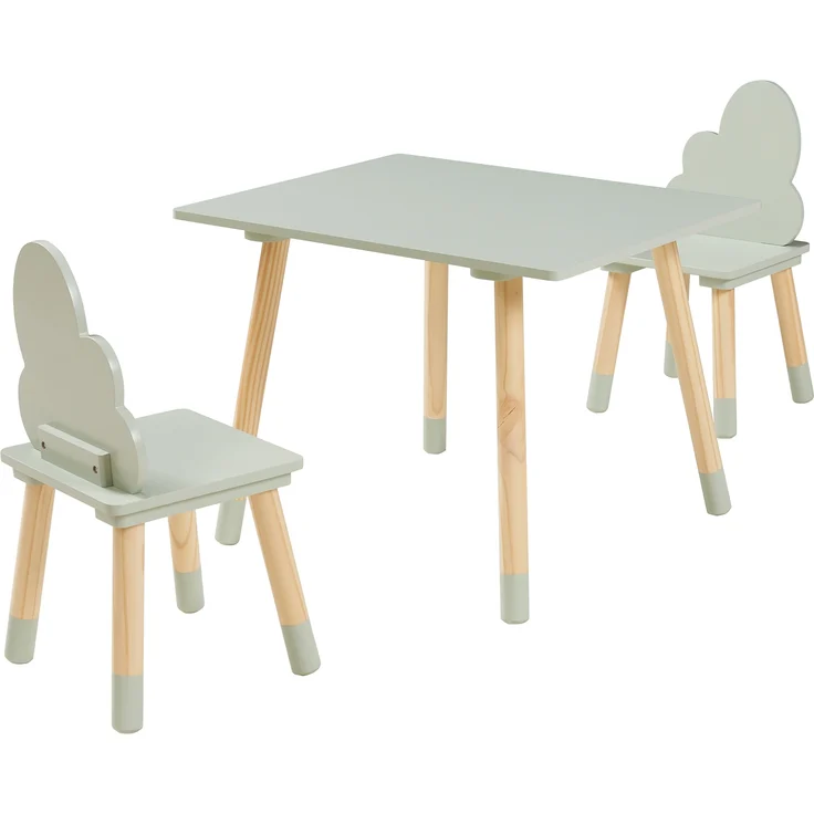 Kindersitzgruppe Hovle mit Wolken-Design Mintgrün [en. casa] – Bild 3