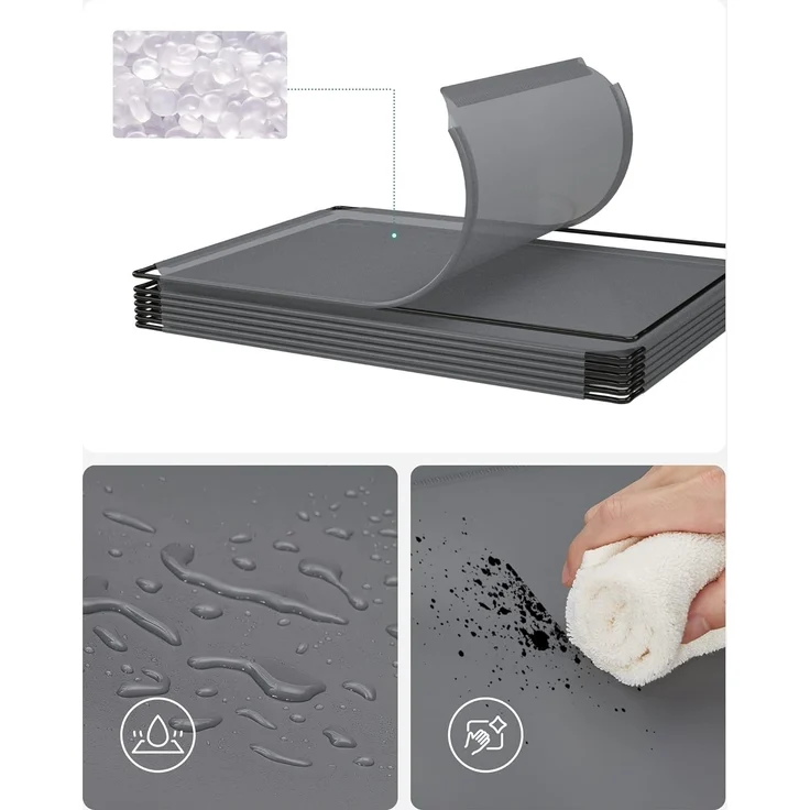 Songmics Regalsystem, Schuhregal, Set aus 16 Würfeln, Kleiderschrank aus Kunststoff, mit Türen, Steckregal, Aufbewahrung von Kleidung, Schuhen und Büchern, einfache Montage, grau LPC443G01 – Bild 7