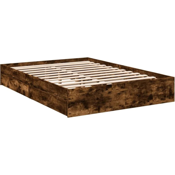 vidaXL Bettgestell mit Schubladen Räuchereiche 120x200cm Holzwerkstoff 3280668 – Bild 5