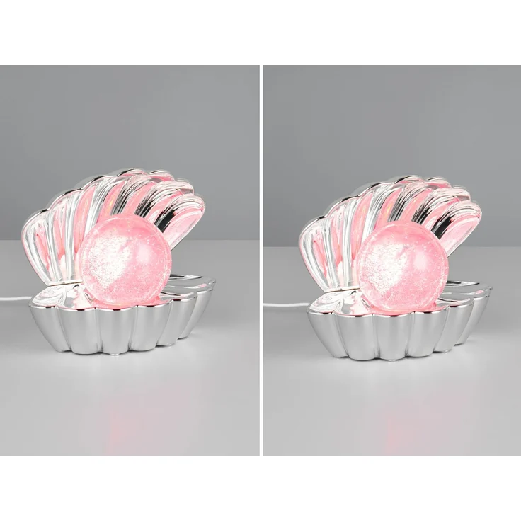 2er SET kleine USB Muschel Tischlampen mit RGB Beleuchtung, Höhe 14cm – Bild 9