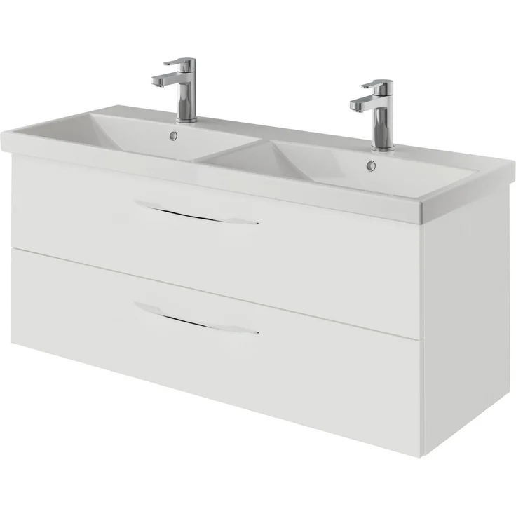Saphir Badmöbel-Set Serie 4035 2-teilig, Keramik-Doppelwaschtisch mit LED-Spiegelschrank, (Set), Doppel-Waschplatz inkl Türdämpfer, 120 cm breit, 2 Schubladen, 3 Türen – Bild 3