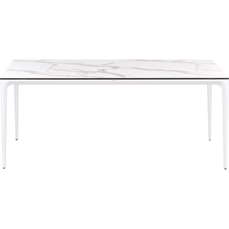 Gartentisch SOVARETO 180 cm 90 cm Marmor Optik Weißer Marmor – Bild 5