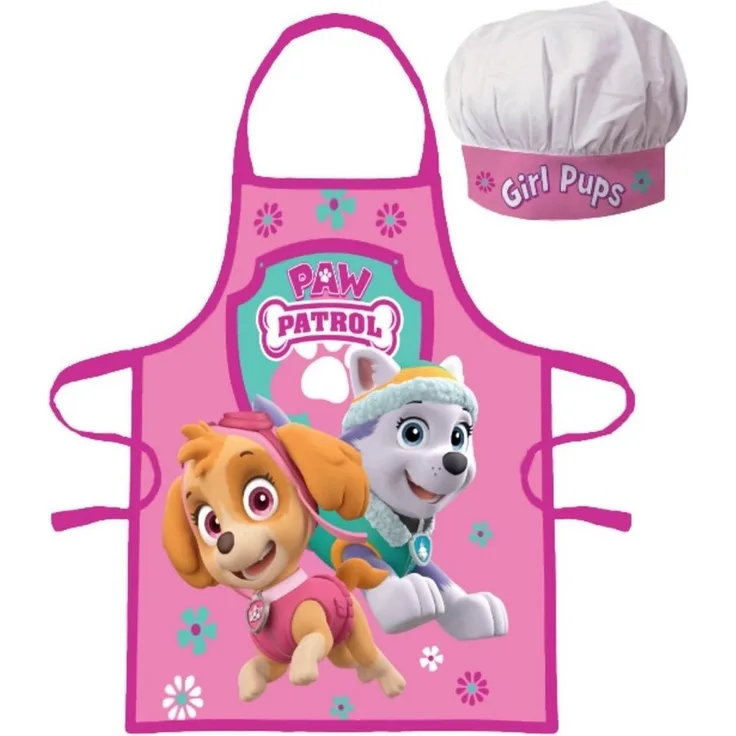 PAW PATROL Kochschürze Girl Pups - Skye & Everest, (2-tlg), Kinder Koch-Set, Backschürze + Chefmütze