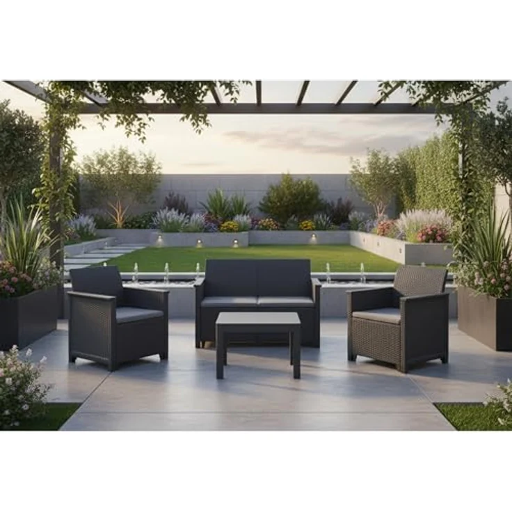 Keter 246148 - Garten-Set Emma, 4-Sitzer, Graphit – Bild 3
