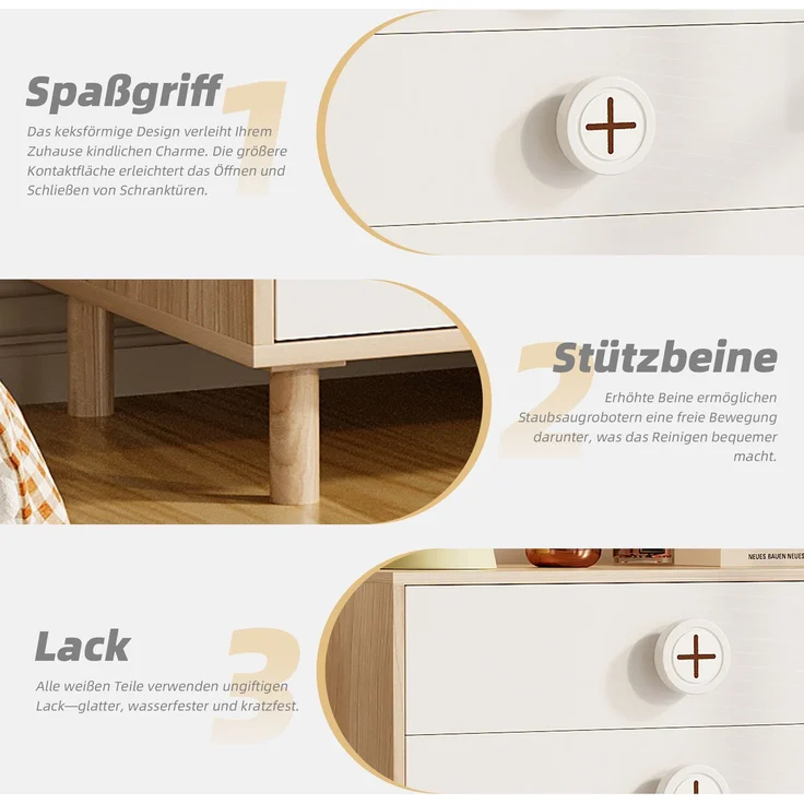 Abrihome Kleiderschrank mit höhenverstellbaren Regalen und Kleiderstange, Weiß, 180x52x85 cm – Bild 7