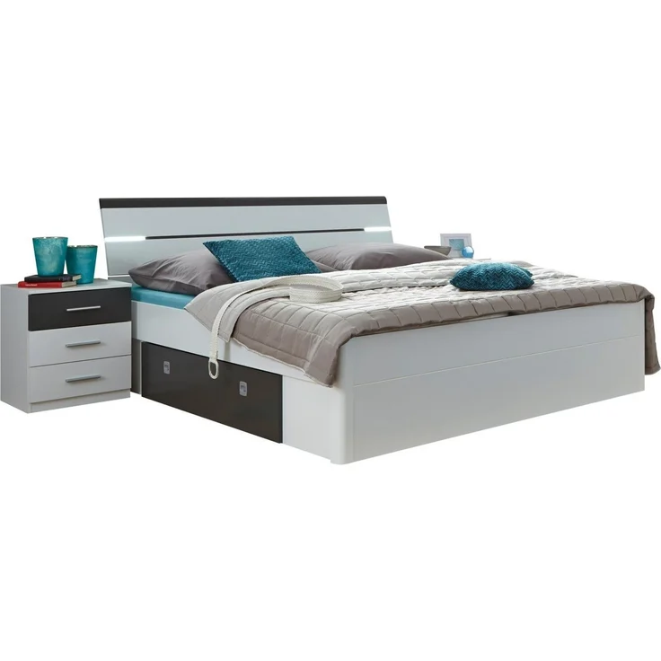 Bettanlage >Isobel< in Weiß / Lava - 185x97x216cm (BxHxT) – Bild 2