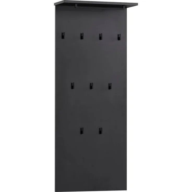 Schildmeyer Janne Hakenpaneel, Holzwerkstoff, Schwarz matt, 50 x 20,9 x 120,6 cm