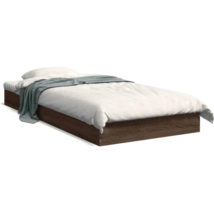 vidaXL Bettgestell ohne Matratze Braun Eiche 90x200 cm Holzwerkstoff 842069 – Bild 1