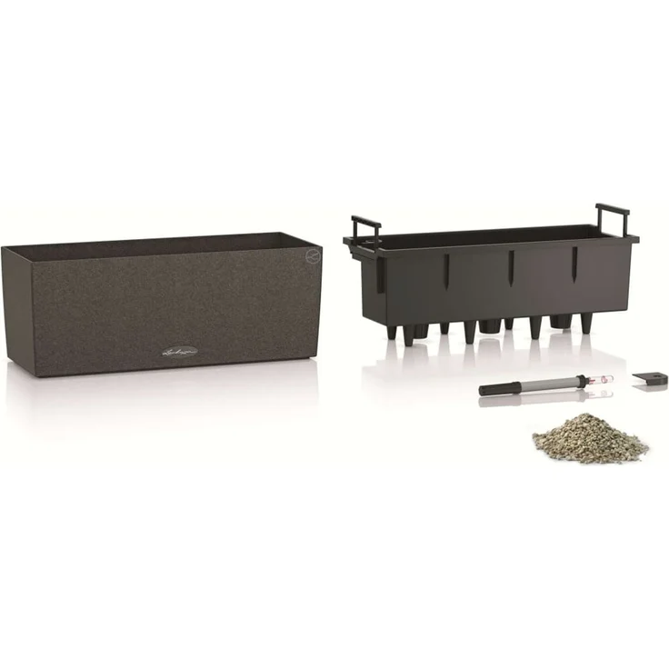 LECHUZA Blumenkasten BALCONERA Stone 50 ALL-IN-ONE Schwarz 425627 – Bild 2