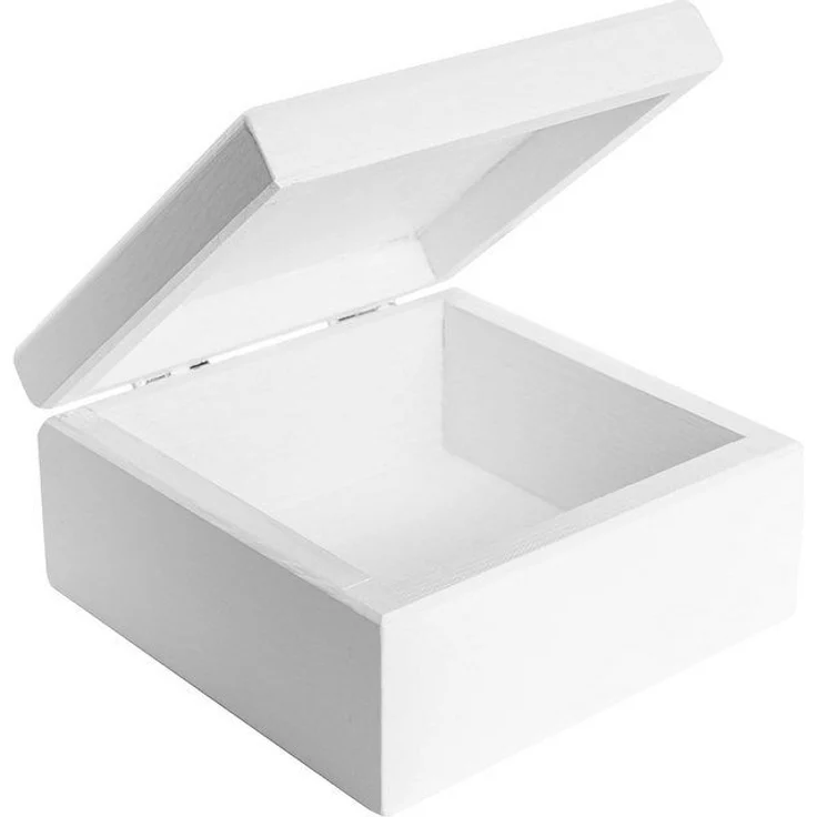 Creative Deco Holzkiste mit Deckel 10x10x5 cm (0,5 cm) Erinnerungsbox Baby, Unbemalt Natur Holzbox klein für Decoupage, Dekoration, Aufbewahrung – Bild 4