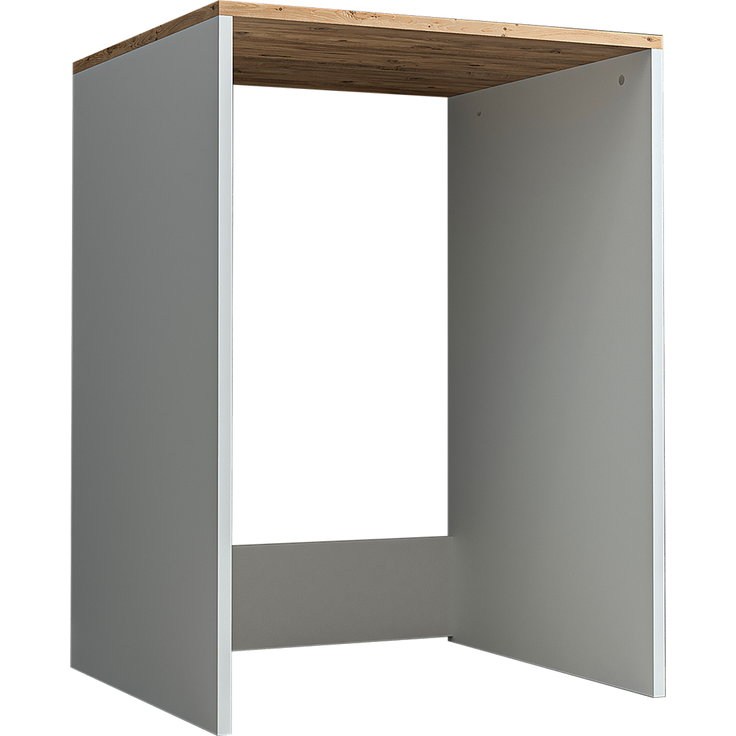 Roomart Badezimmer Waschmaschinenschrank - SERIE ATLANTIC-IV- 65 cm breit, Badezimmerschrank für Waschmaschine – 65 × 90 × 60 cm – Weiß-Eiche oder Anthrazit-Eiche – platzsparend & modern • Weiß-Eiche – Bild 7